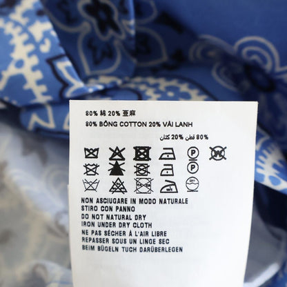 Miu Miu Printed Slub Poplin Shirt Paisley All Over Logo Patch Print Short — view 7