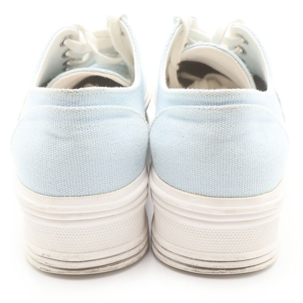 Celine Triomphe Jane Canvas Low-Cut Sneakers White Blue — view 3