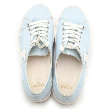 Celine Triomphe Jane Canvas Low-Cut Sneakers White Blue — view 4