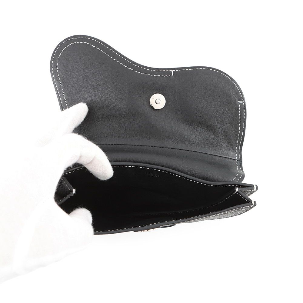 Dior Clutch Kaws Collaboration Saddle Bag Leather Black — view 6