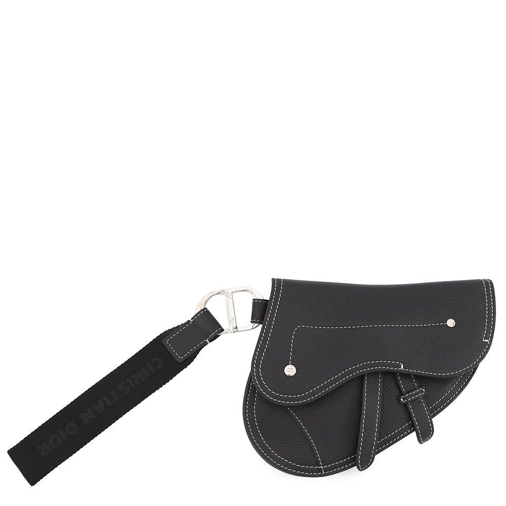 Dior Clutch Kaws Collaboration Saddle Bag Leather Black