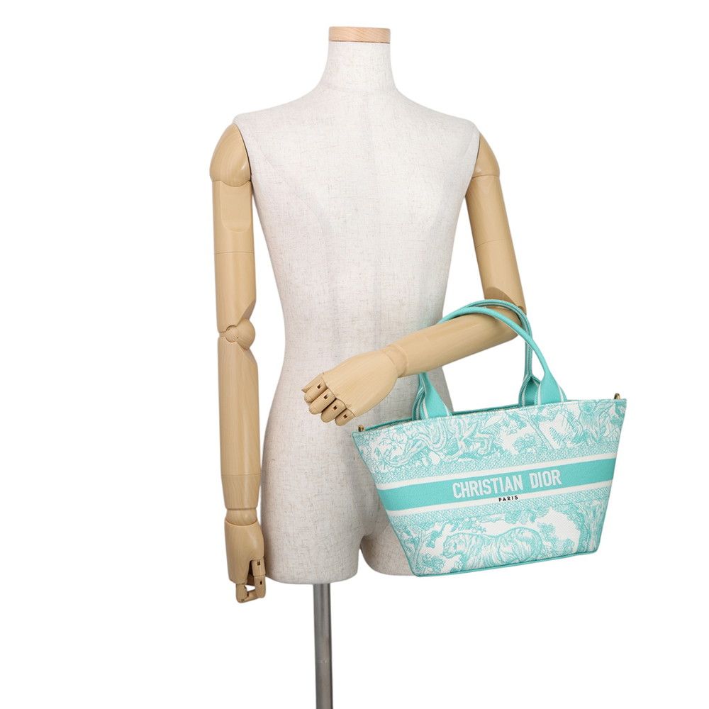 Dior Handbag Toile de Jouy Embroidery Panier Chapeau 2-Way — view 4