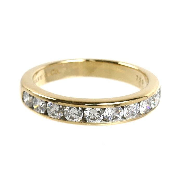 Tiffany & Co 18K Yellow Gold Half Circle Channel Setting Ring Diamond — view 3