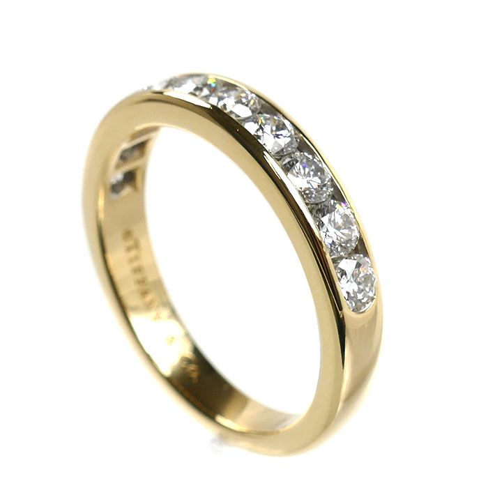 Tiffany & Co 18K Yellow Gold Half Circle Channel Setting Ring Diamond — view 2