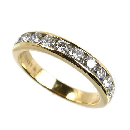 Tiffany & Co 18K Yellow Gold Half Circle Channel Setting Ring Diamond