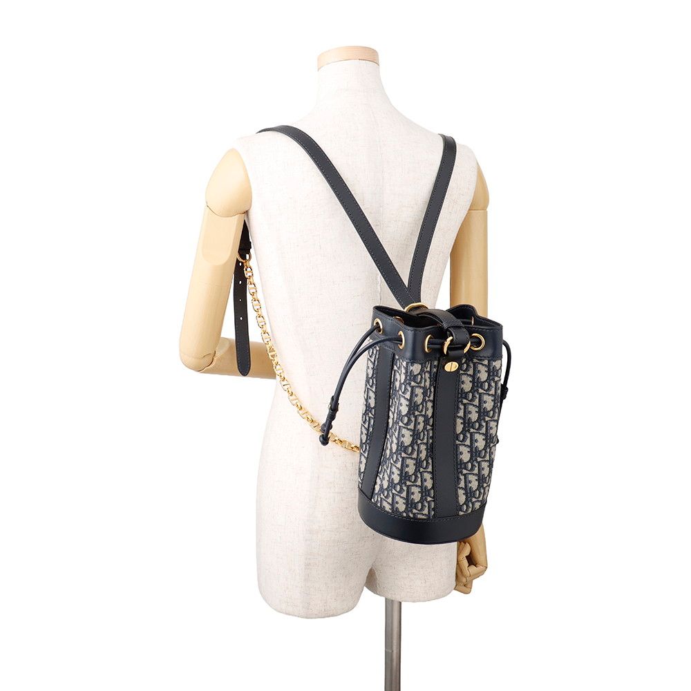 Dior Backpack Oblique Small Leather Canvas — view 5