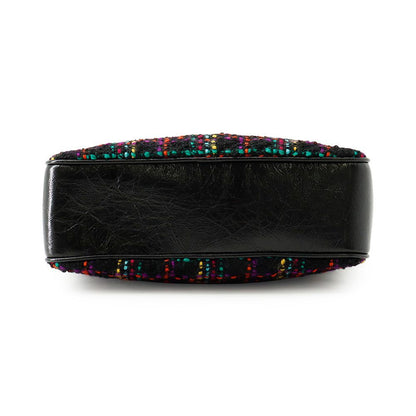 Saint Laurent Paris Shoulder Bag Tweed With Tassel Black — view 3