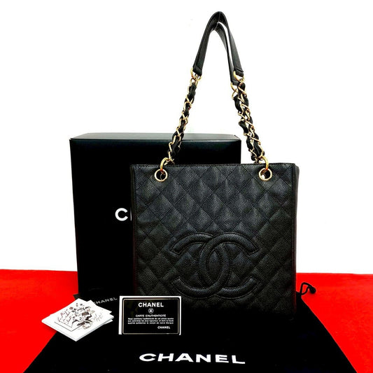 Chanel with Number 8 Petite Shopping Tote Bag PST CC Logo Caviar
