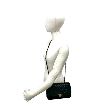 Chanel Card Present Diana Quilted CC Logo Lambskin Shoulder Bag Black — view 2