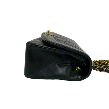 Chanel Card Present Diana Quilted CC Logo Lambskin Shoulder Bag Black — view 6