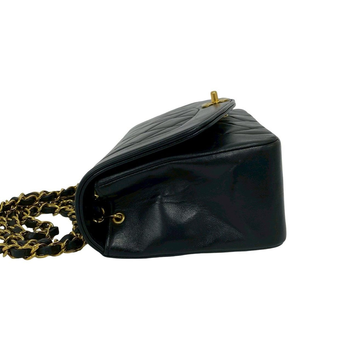 Chanel Card Present Diana Quilted CC Logo Lambskin Shoulder Bag Black — view 5