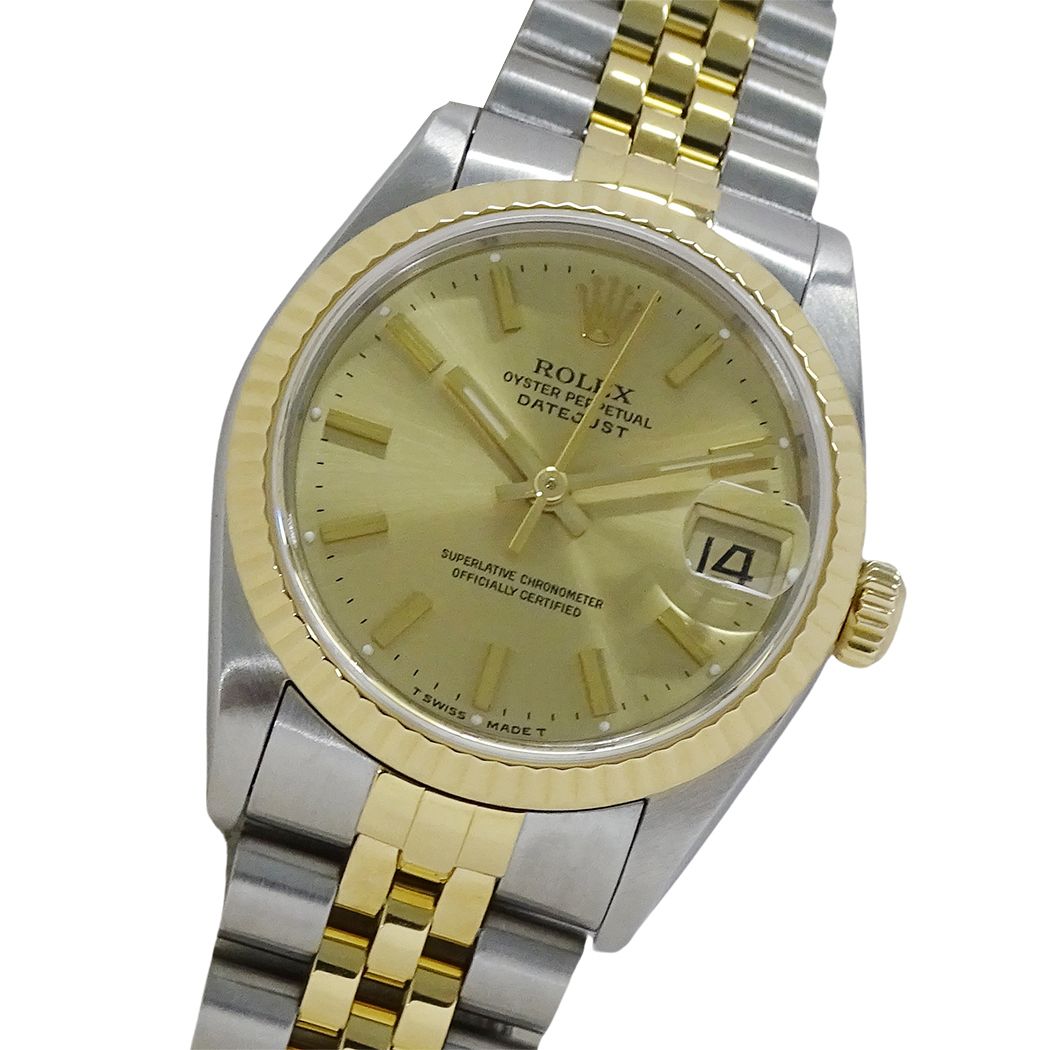 Rolex Datejust Number Watch Boys Automatic At Stainless Steel Gold YG