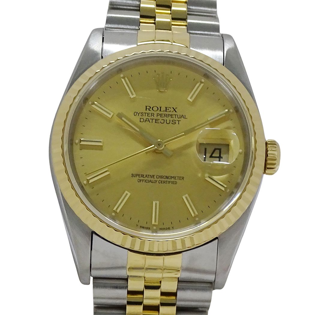 Rolex Datejust Number Watch Automatic At Stainless Steel Gold YG — view 2