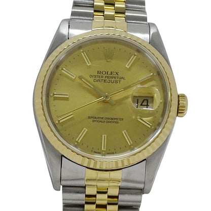 Rolex Datejust Number Watch Automatic At Stainless Steel Gold YG — view 2