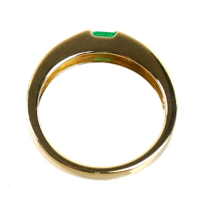 Tiffany & Co 18K Yellow Gold Ring Emerald Diamond — view 4