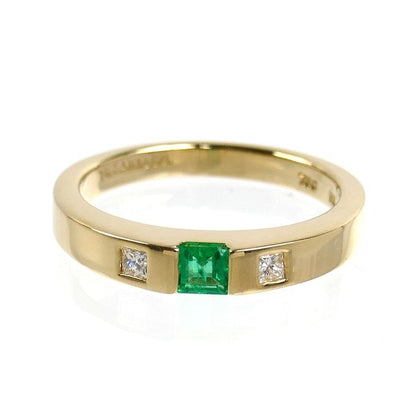Tiffany & Co 18K Yellow Gold Ring Emerald Diamond — view 3