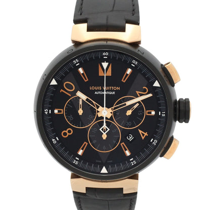 Louis Vuitton Watch Tambour Chrono Black Stainless Steel