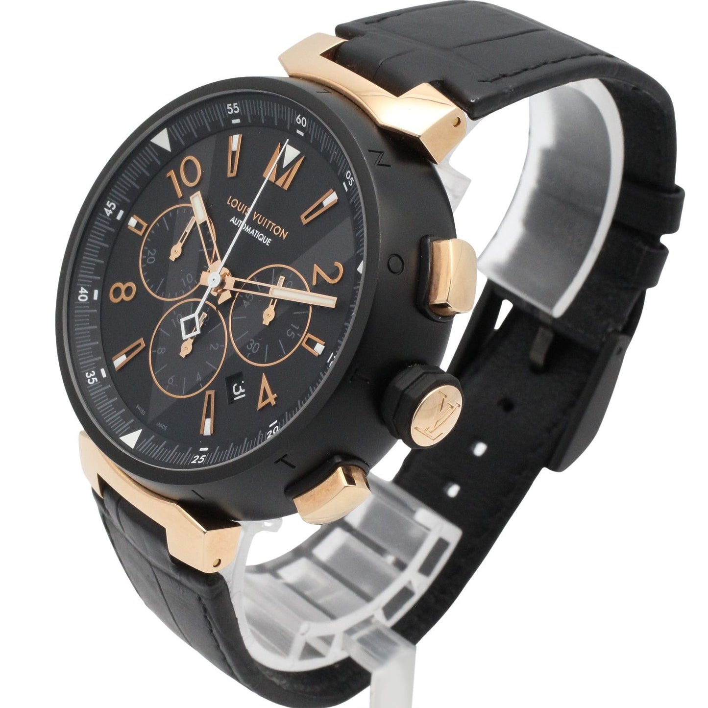 Louis Vuitton Watch Tambour Chrono Black Stainless Steel — view 2