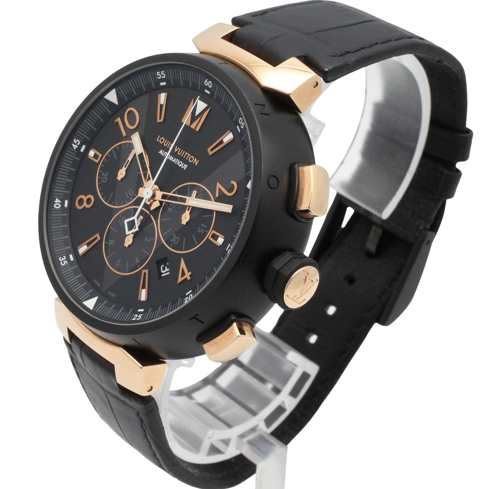Louis Vuitton Watch Tambour Chrono Black Stainless Steel — view 2