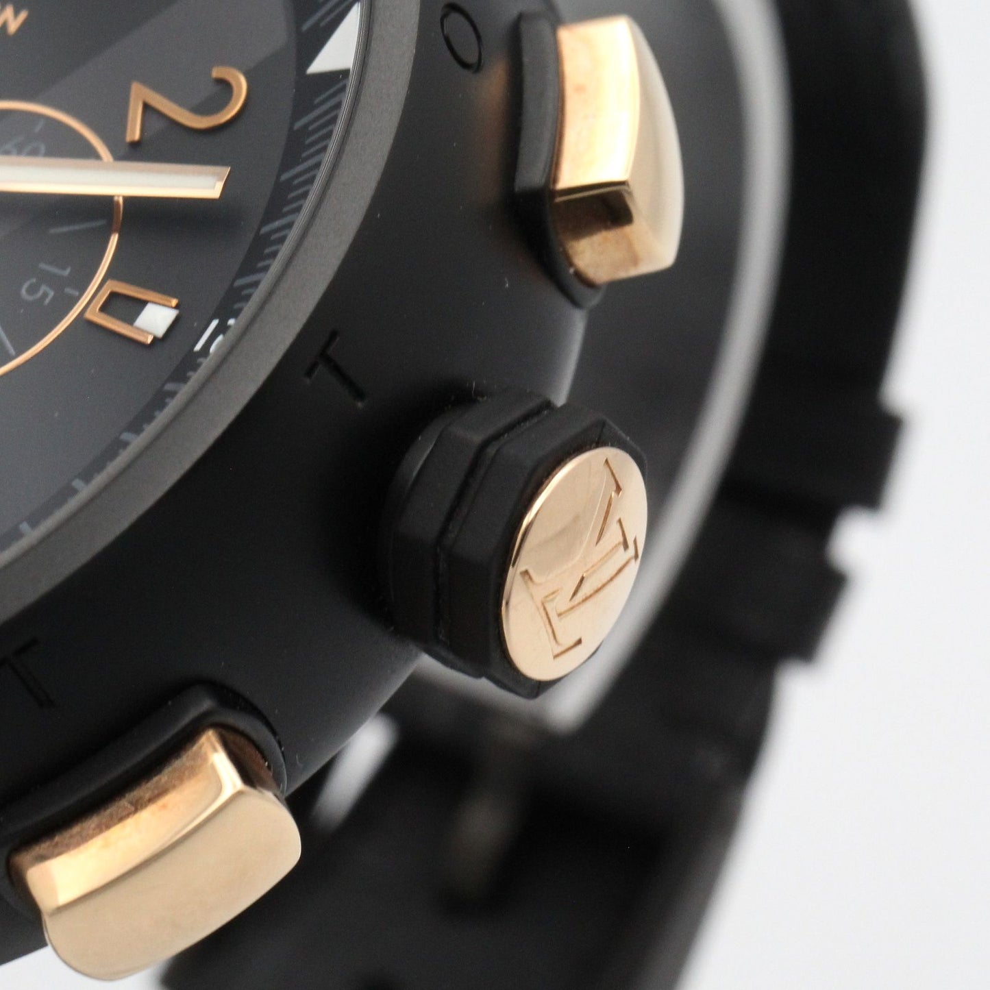 Louis Vuitton Watch Tambour Chrono Black Stainless Steel — view 7