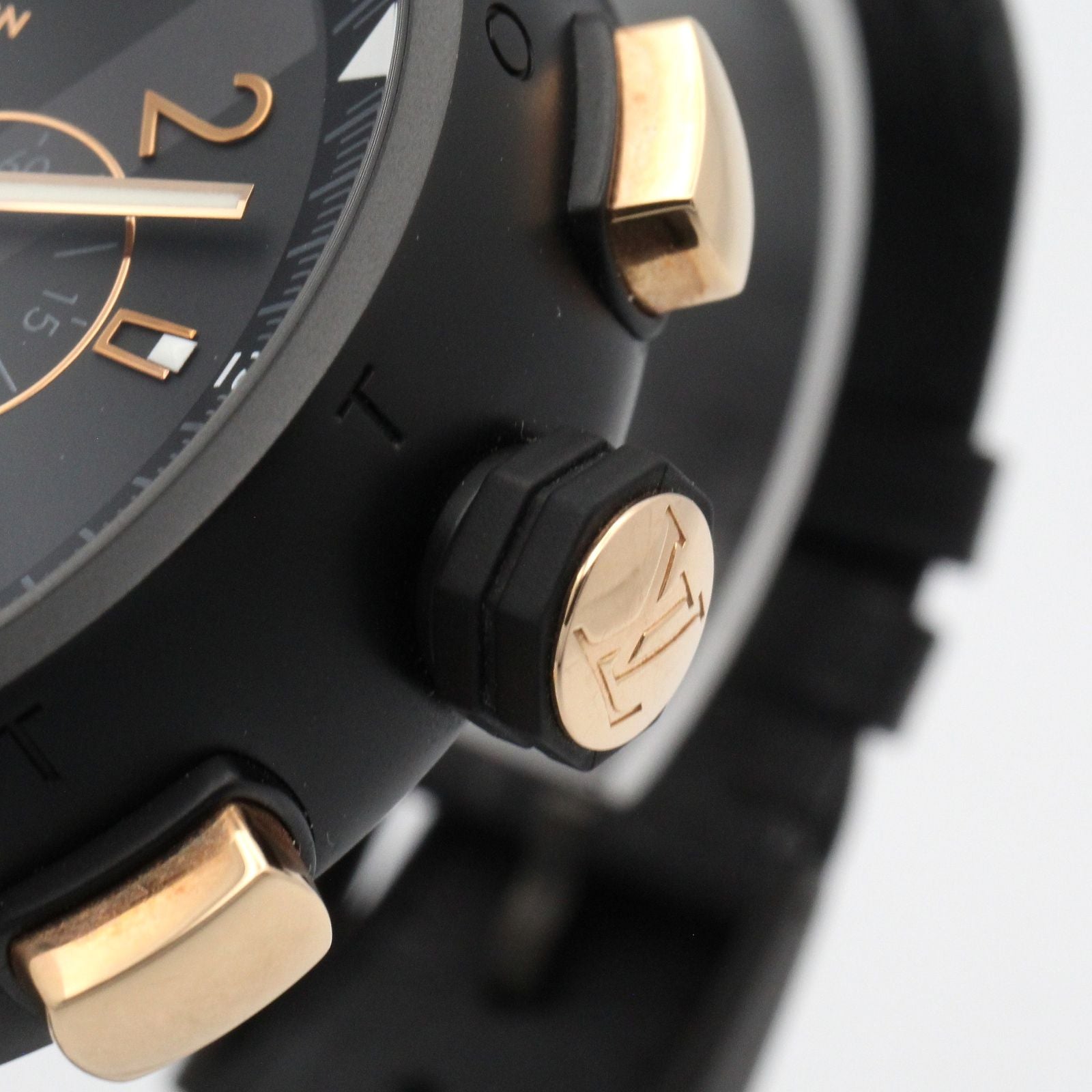 Louis Vuitton Watch Tambour Chrono Black Stainless Steel — view 7