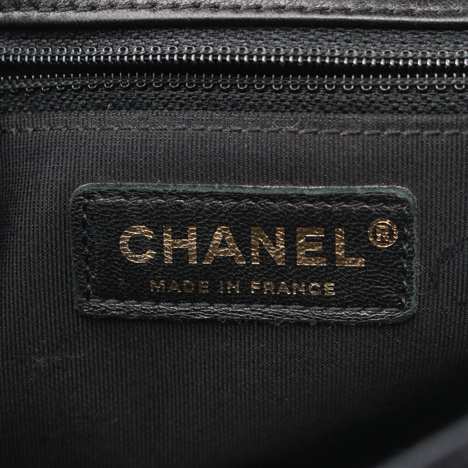Chanel Shoulder Bag Quilted Black Lambskin Fabric Chain — view 4
