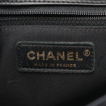 Chanel Shoulder Bag Quilted Black Lambskin Fabric Chain — view 4