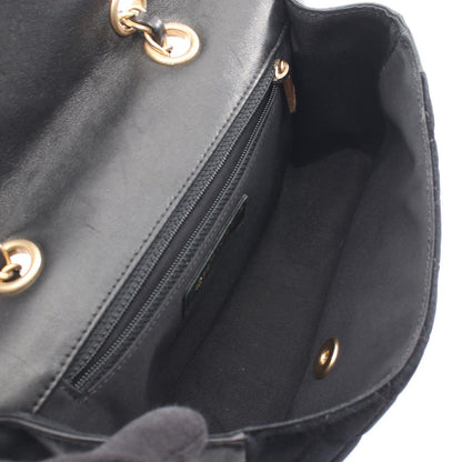 Chanel Shoulder Bag Quilted Black Lambskin Fabric Chain — view 3