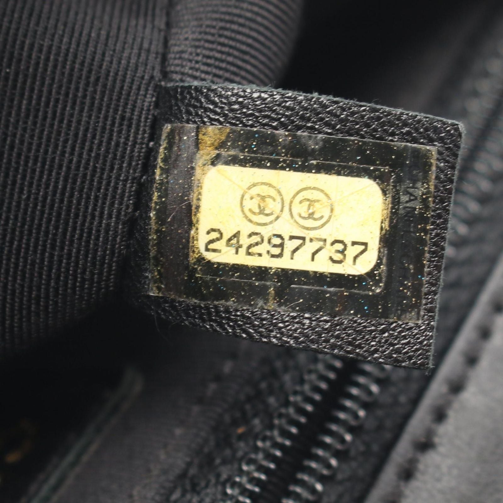 Chanel Shoulder Bag Quilted Black Lambskin Fabric Chain — view 5