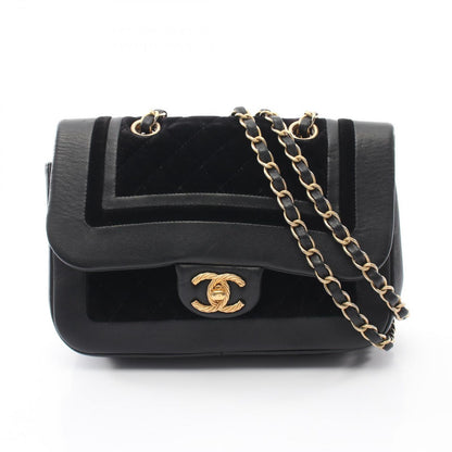 Chanel Shoulder Bag Quilted Black Lambskin Fabric Chain