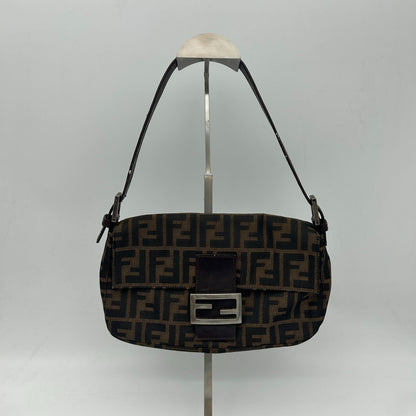Fendi Brown Zucca Mamma Bucket Leather Shoulder Bag — view 2