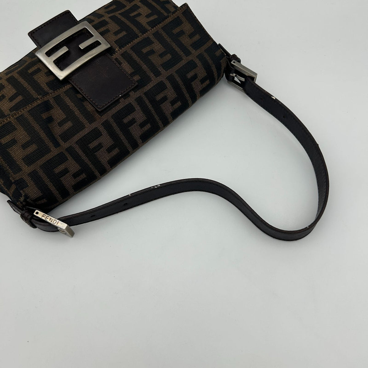 Fendi Brown Zucca Mamma Bucket Leather Shoulder Bag — view 7