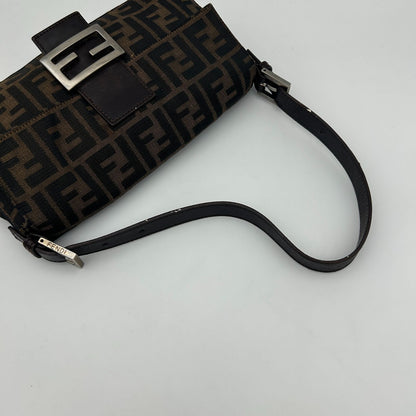 Fendi Brown Zucca Mamma Bucket Leather Shoulder Bag — view 7