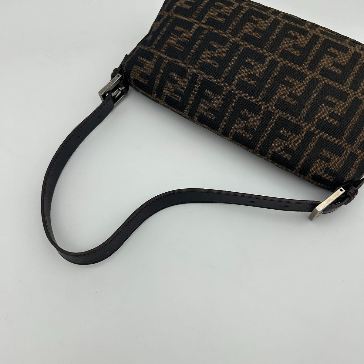 Fendi Brown Zucca Mamma Bucket Leather Shoulder Bag — view 8