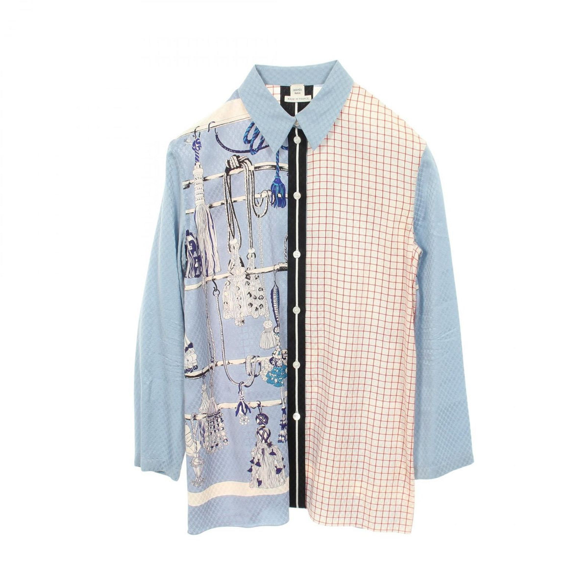 Hermes All Over Print Long Sleeve Silk Shirt