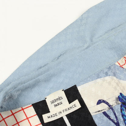 Hermes All Over Print Long Sleeve Silk Shirt — view 5