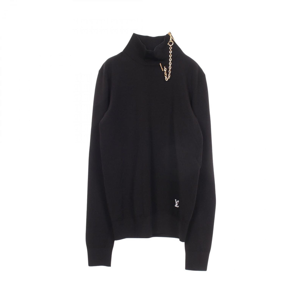 Louis Vuitton Knit LV Chain Detail Turtleneck Zux Black Rayon Sweater
