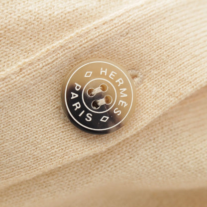 Hermes Cashmere Gaultier Era Sellier Buttons Knit Cardigan Top Ivory 34 — view 8