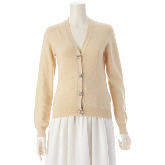 Hermes Cashmere Gaultier Era Sellier Buttons Knit Cardigan Top Ivory 34