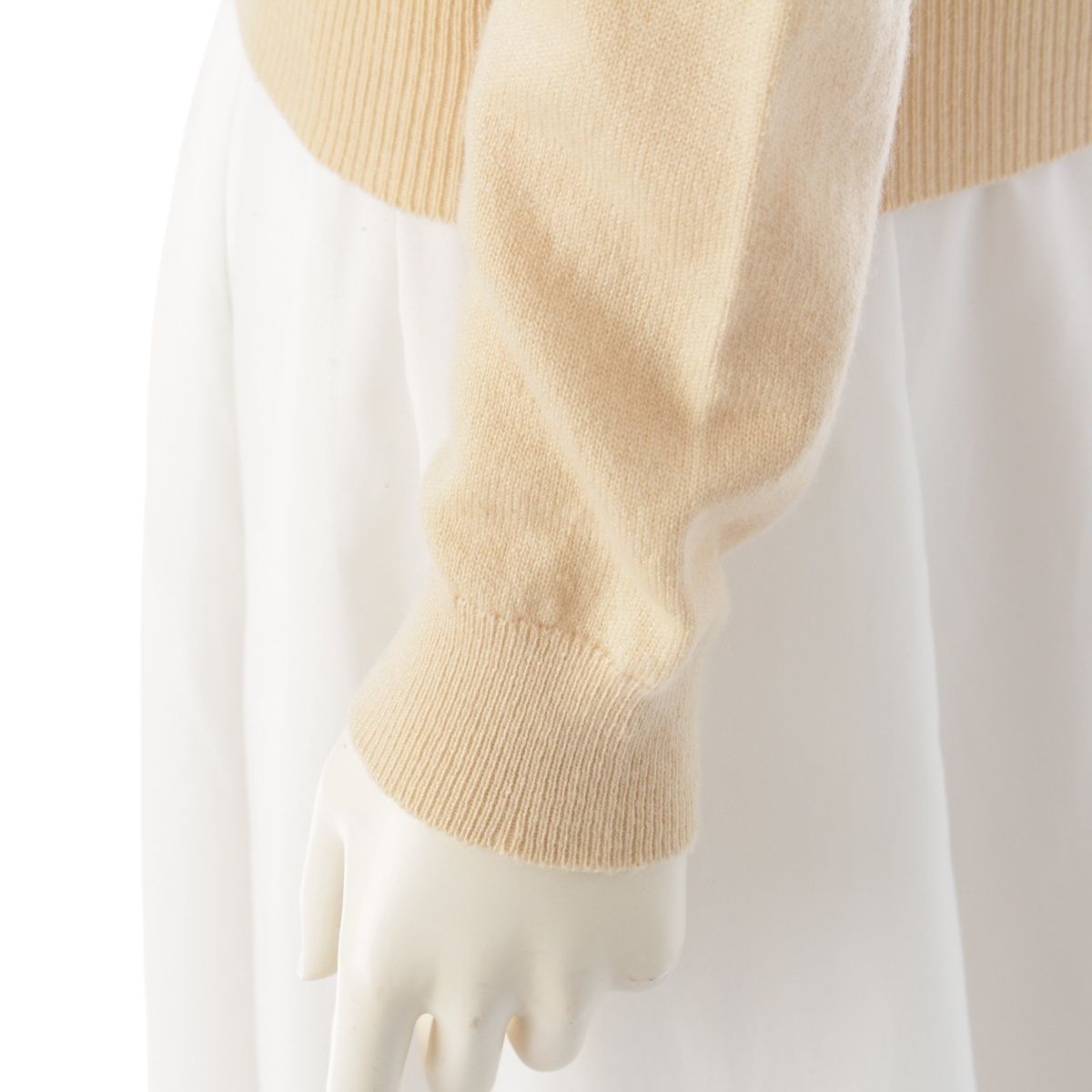 Hermes Cashmere Gaultier Era Sellier Buttons Knit Cardigan Top Ivory 34 — view 7