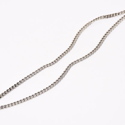 Chanel Plate Necklace White Silver Chain — view 8