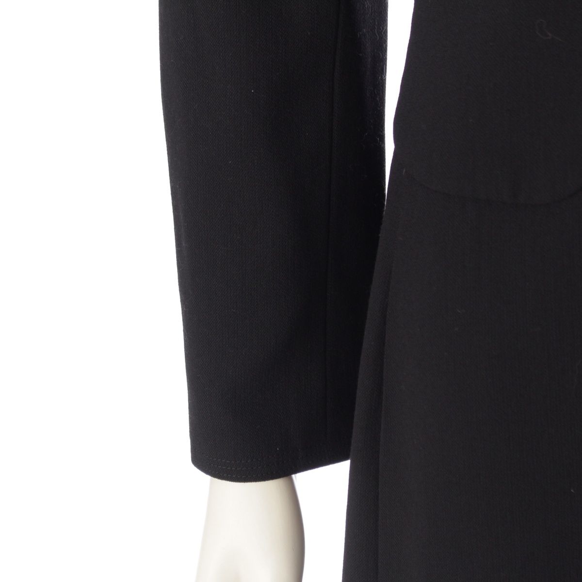 Chanel 97P Wool Silk CC Logo All Dress Set Long Coat Camisole Top Black White 36 — view 8