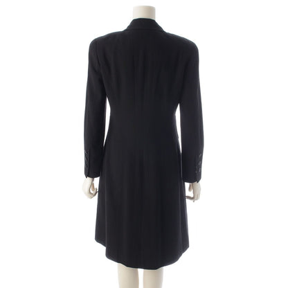 Chanel 97P Wool Silk CC Logo All Dress Set Long Coat Camisole Top Black White 36 — view 4