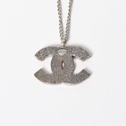 Chanel Necklace CC Logo Border Orange Pink Silver 05 — view 3
