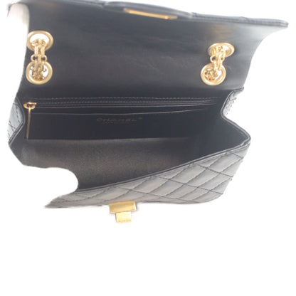 Chanel Black Vintage Calfskin Gold Quilted 2.55 Mini Chain Handbag — view 7