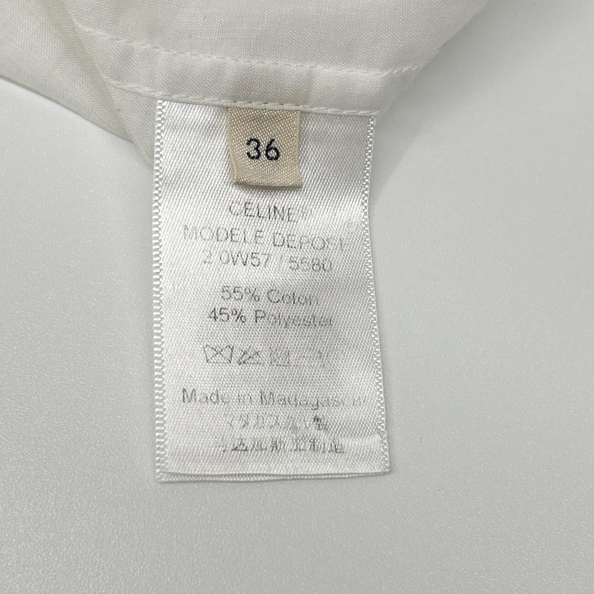 Celine 2 White Pleated Band Color Blouse 36 — view 4