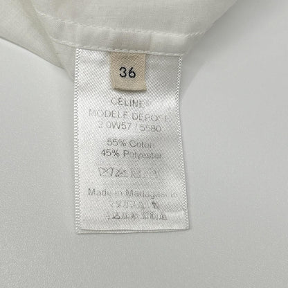 Celine 2 White Pleated Band Color Blouse 36 — view 4