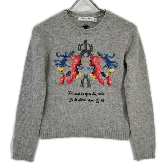 Dior Cashmere Embroidery Crew Neck Knit Sweater