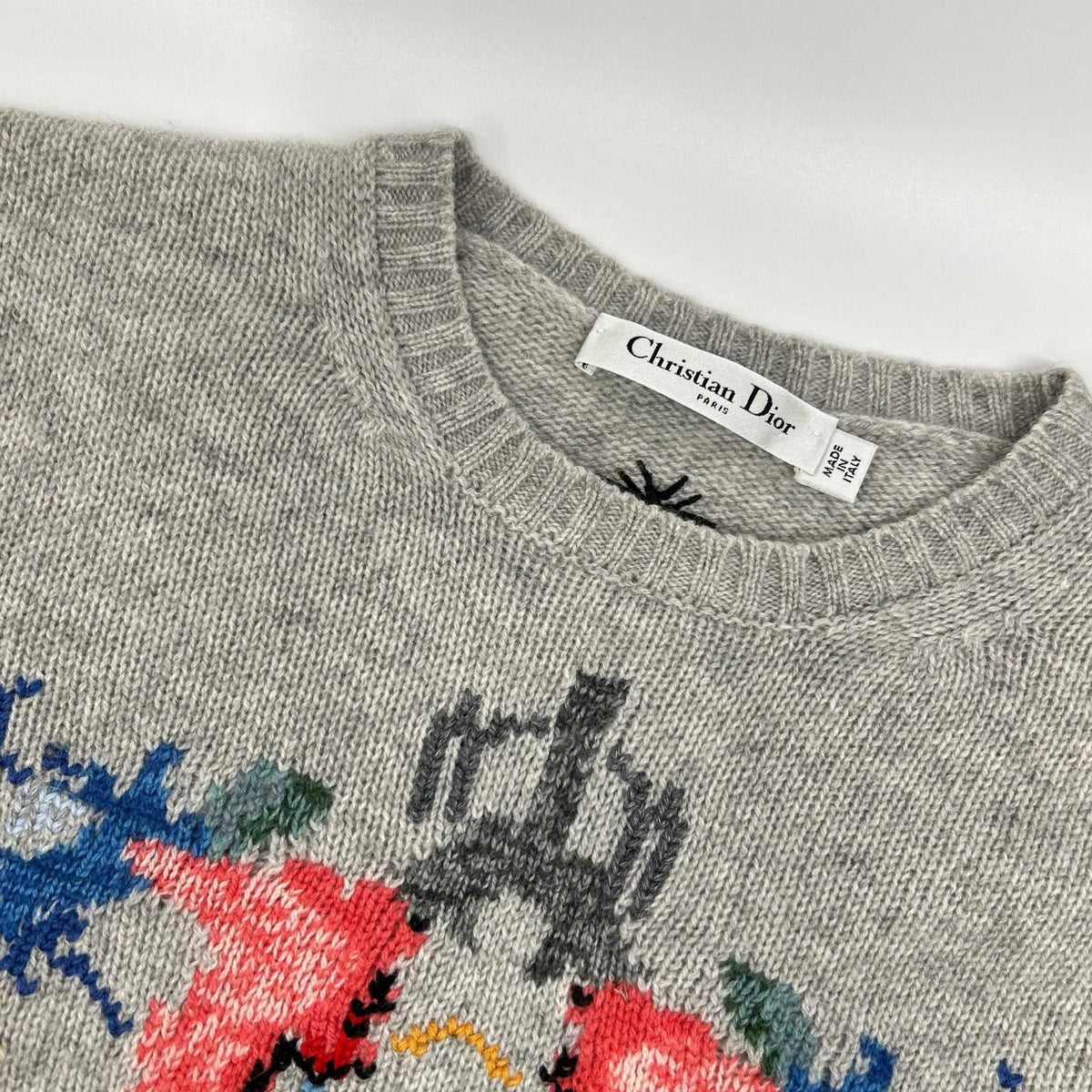 Dior Cashmere Embroidery Crew Neck Knit Sweater — view 6