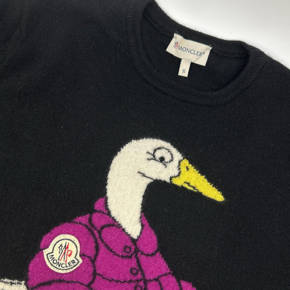 Moncler Black Cashmere Blend Crew Neck Knit Sweater — view 7